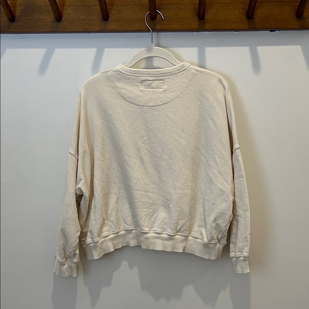 THE GREAT. Washed White Teammate Sweatshirt w/ Sunset Graphic – Size 1/Small - Picture 5 of 5